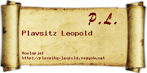 Plavsitz Leopold névjegykártya